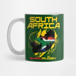 South Africa Rugby Flag Bird Map Memorabilia Mug